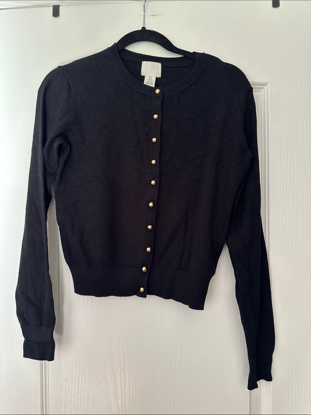 H&M Black Cardigan with Gold Buttons